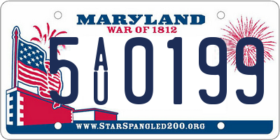MD license plate 5AU0199