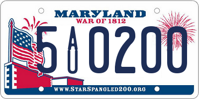 MD license plate 5AU0200