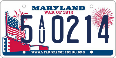 MD license plate 5AU0214