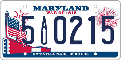 MD license plate 5AU0215