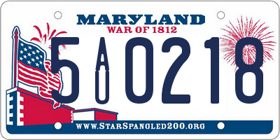 MD license plate 5AU0218
