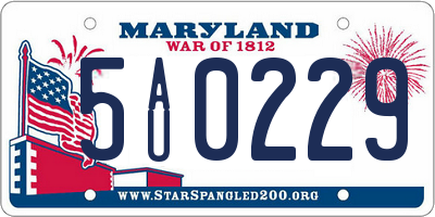 MD license plate 5AU0229