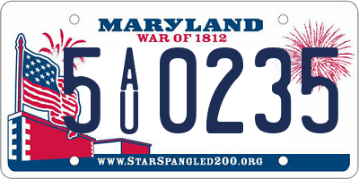 MD license plate 5AU0235