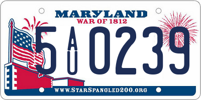MD license plate 5AU0239