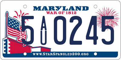 MD license plate 5AU0245