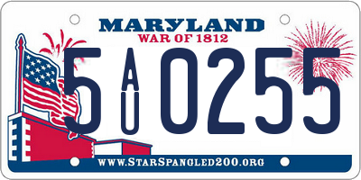 MD license plate 5AU0255