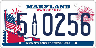MD license plate 5AU0256