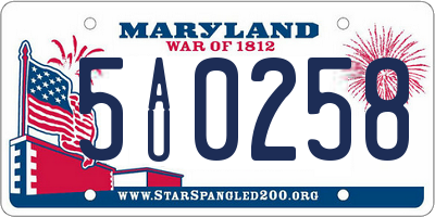 MD license plate 5AU0258
