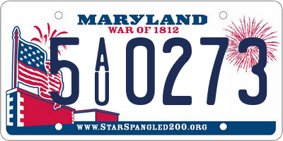 MD license plate 5AU0273