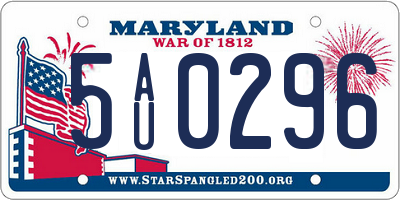 MD license plate 5AU0296