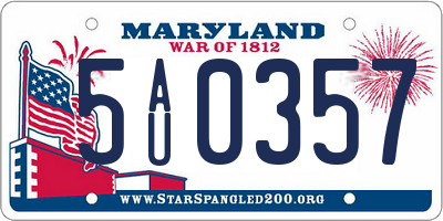 MD license plate 5AU0357