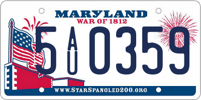MD license plate 5AU0359