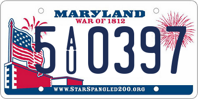 MD license plate 5AU0397