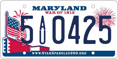 MD license plate 5AU0425