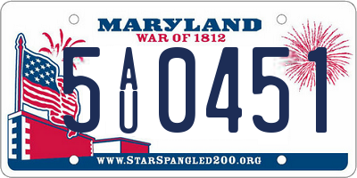 MD license plate 5AU0451