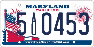 MD license plate 5AU0453