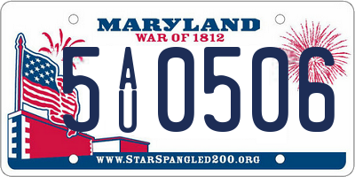 MD license plate 5AU0506