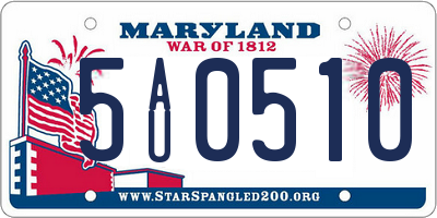 MD license plate 5AU0510
