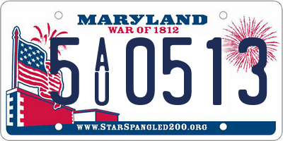 MD license plate 5AU0513