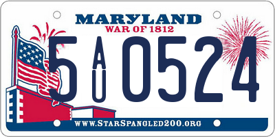 MD license plate 5AU0524