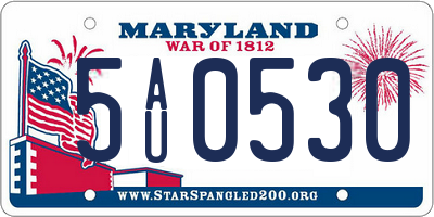 MD license plate 5AU0530