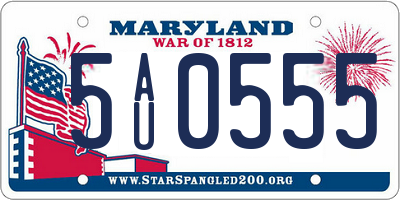 MD license plate 5AU0555