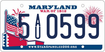 MD license plate 5AU0599