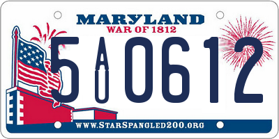 MD license plate 5AU0612