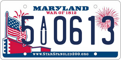 MD license plate 5AU0613