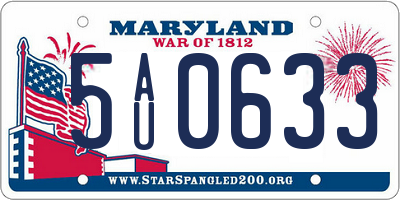 MD license plate 5AU0633