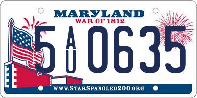 MD license plate 5AU0635