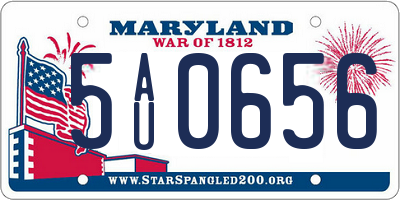 MD license plate 5AU0656