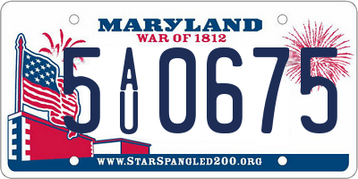 MD license plate 5AU0675