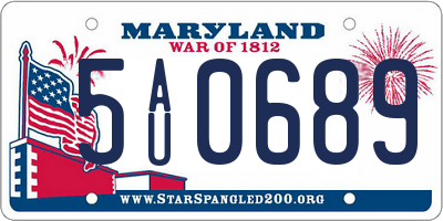 MD license plate 5AU0689