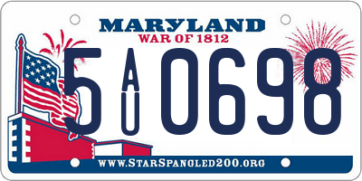 MD license plate 5AU0698