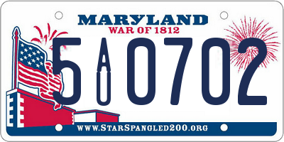 MD license plate 5AU0702