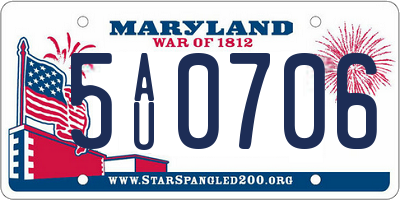 MD license plate 5AU0706