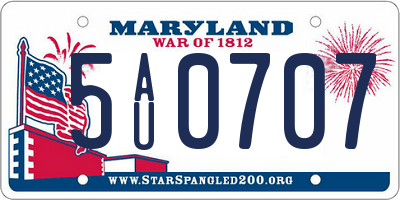 MD license plate 5AU0707