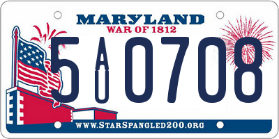 MD license plate 5AU0708