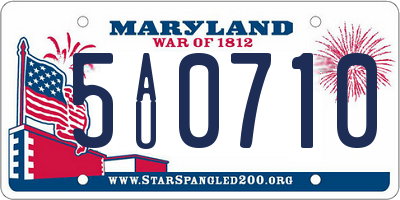 MD license plate 5AU0710