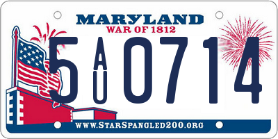 MD license plate 5AU0714