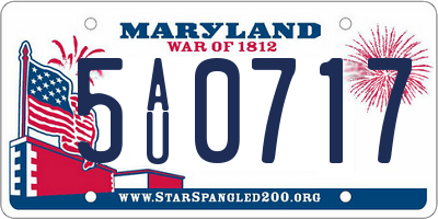MD license plate 5AU0717