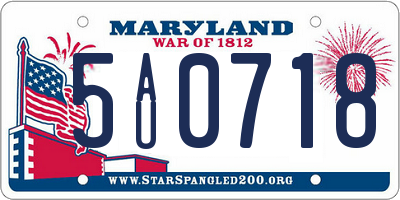 MD license plate 5AU0718