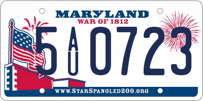 MD license plate 5AU0723