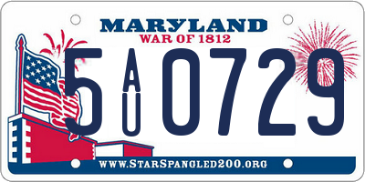 MD license plate 5AU0729