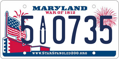MD license plate 5AU0735