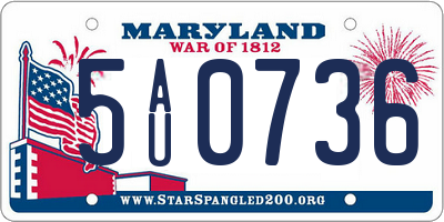MD license plate 5AU0736