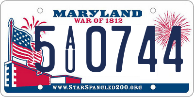 MD license plate 5AU0744