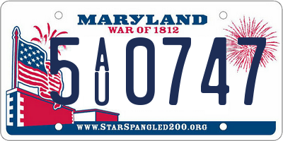 MD license plate 5AU0747