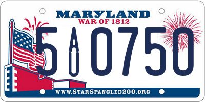 MD license plate 5AU0750